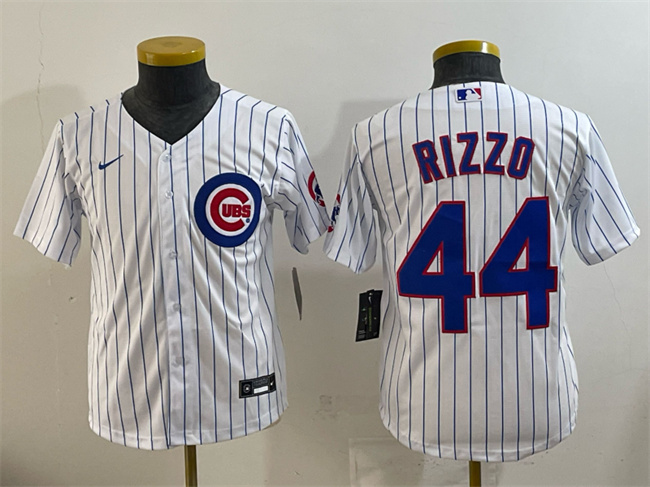 Women's Chicago Cubs #44 Anthony Rizzo White Stitched Baseball Jersey(Run Small)